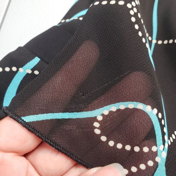 Fashion Bug Top Womens 18/20W Black Y2k Sleeveless Sheer Faux Wrap Bow Flowy - Picture 7 of 16